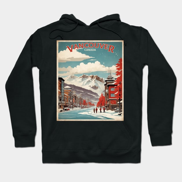 Vancouver Canada Vintage Poster Tourism Hoodie by TravelersGems